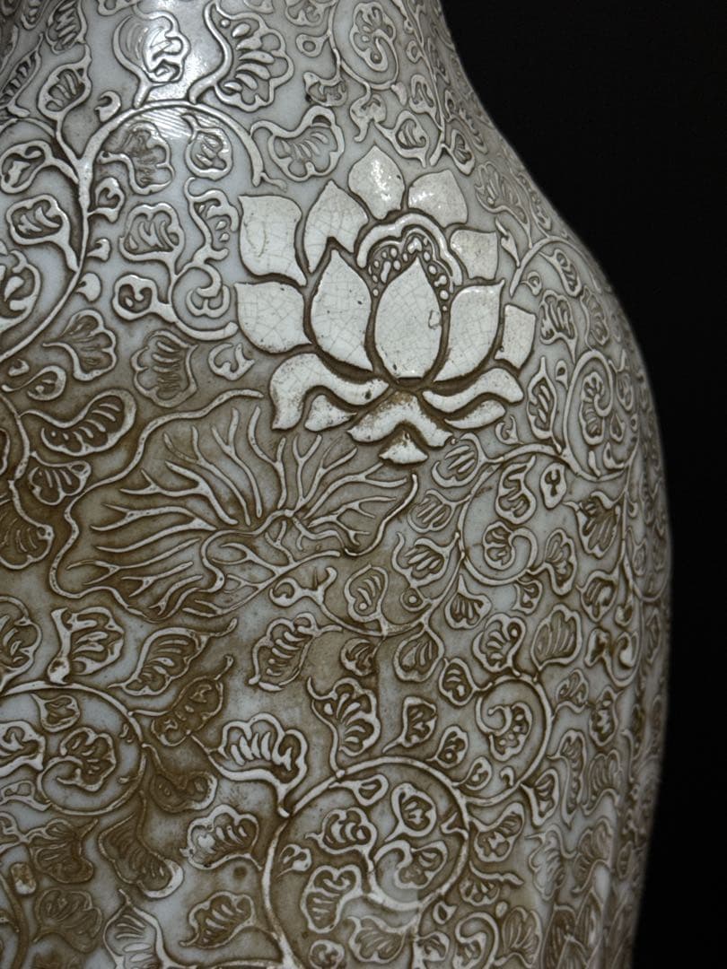 極上 江戸期 大型 九谷焼 超絶技巧 極細密彩色 観音菩薩像 仏教美術