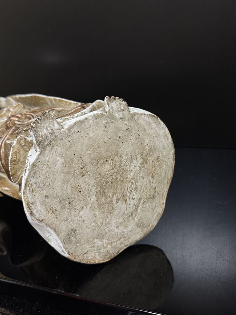 極上 江戸期 大型 九谷焼 超絶技巧 極細密彩色 観音菩薩像 仏教美術