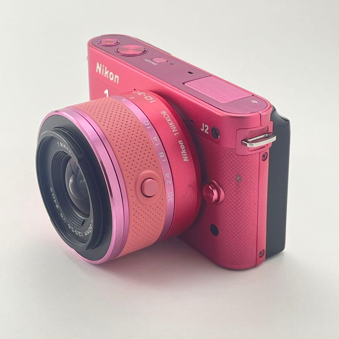 【極上美品・返品保証】Nikon1 J2ピンク10-30 レンズキット