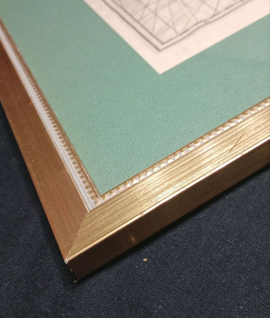 額装品　古地図　1670年頃　J.オーギルビー　「カーボべルデ諸島」海図