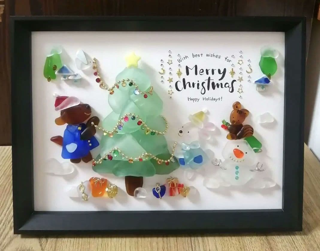 シーグラスアート 「Merry Christmas」