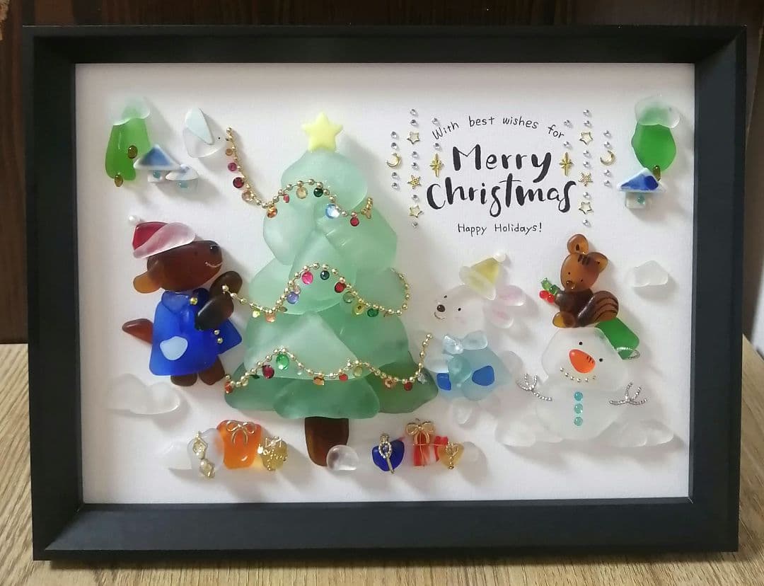 シーグラスアート 「Merry Christmas」