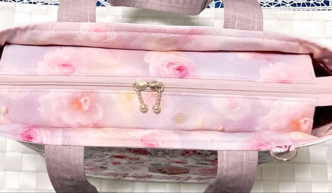 ク*ー様 高貴で幻想的な紫の薔薇 パッチワークトートバッグ ヘキサゴン