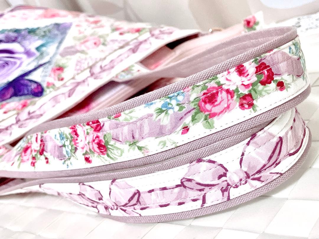 ク*ー様 高貴で幻想的な紫の薔薇 パッチワークトートバッグ ヘキサゴン