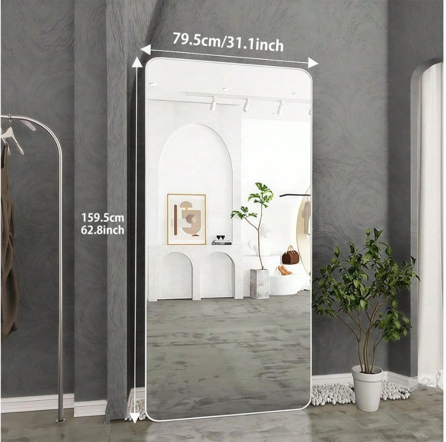 スタンドミラー 大きめ ホワイト 北欧スタイル