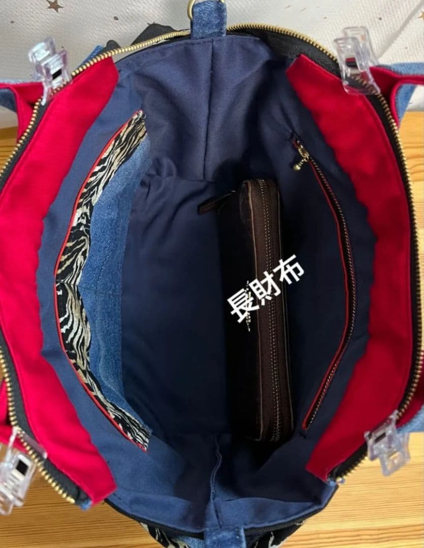 デニムリメイクバッグ（L）No.1002☆ハンドバッグ　　　マザーズバッグ