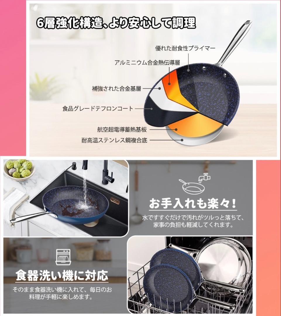 プロも大絶賛の焦げ付きにくさ❣圧倒的に使いやすい＆扱いやすい♪❤万能フライパン