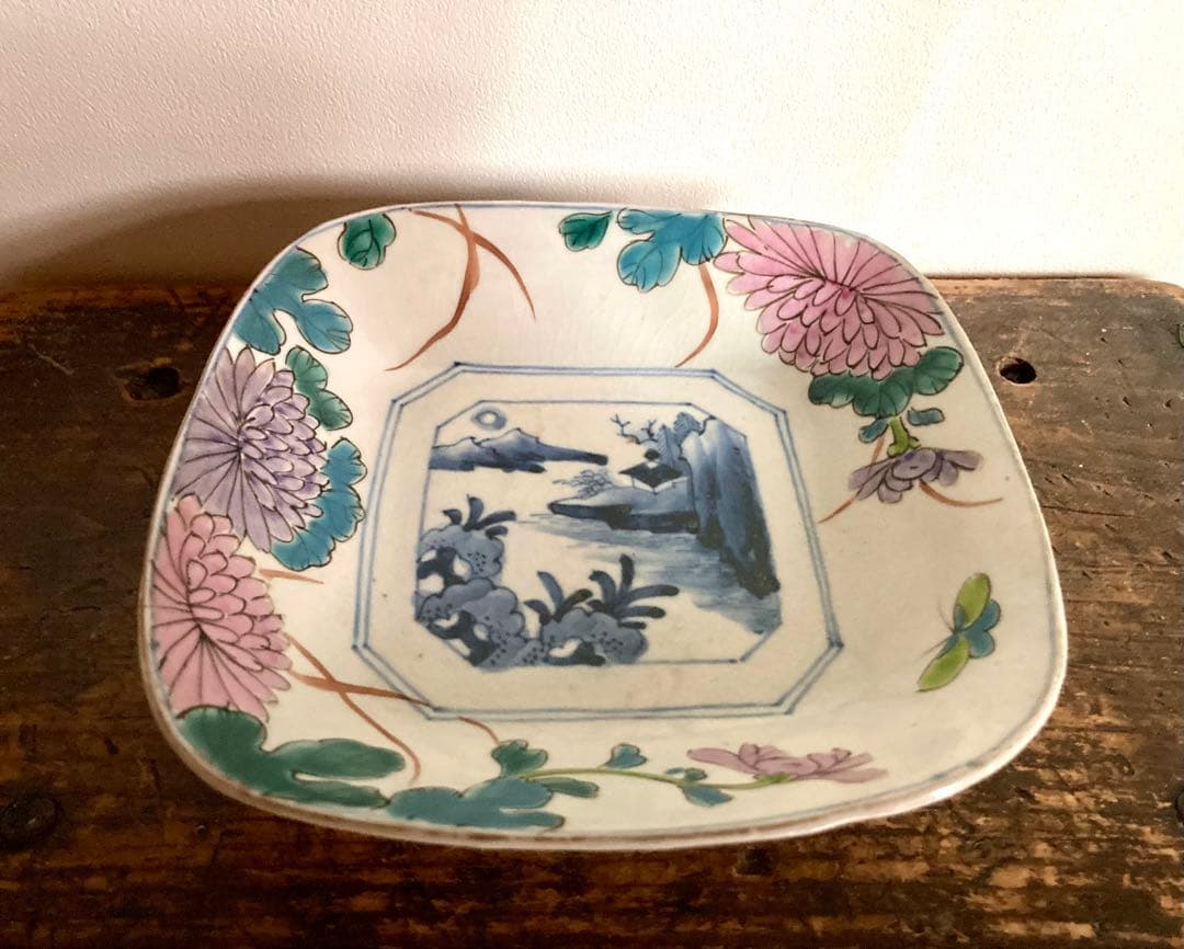 a 稀少　古伊万里　色絵　皿　骨董　アンティーク