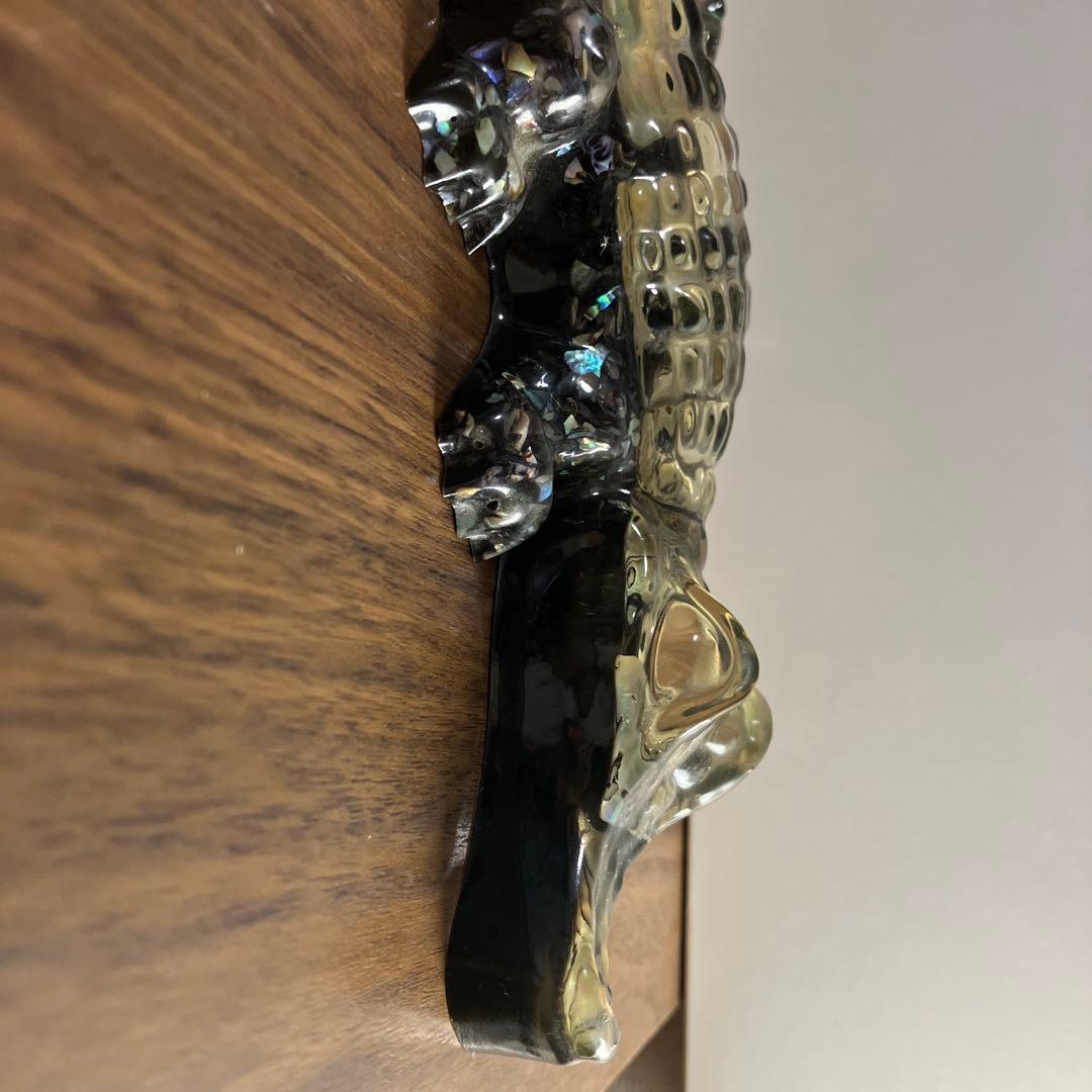 ヴィンテージオーストラリア製 マリンオパールワニミラー 雑貨 灰皿