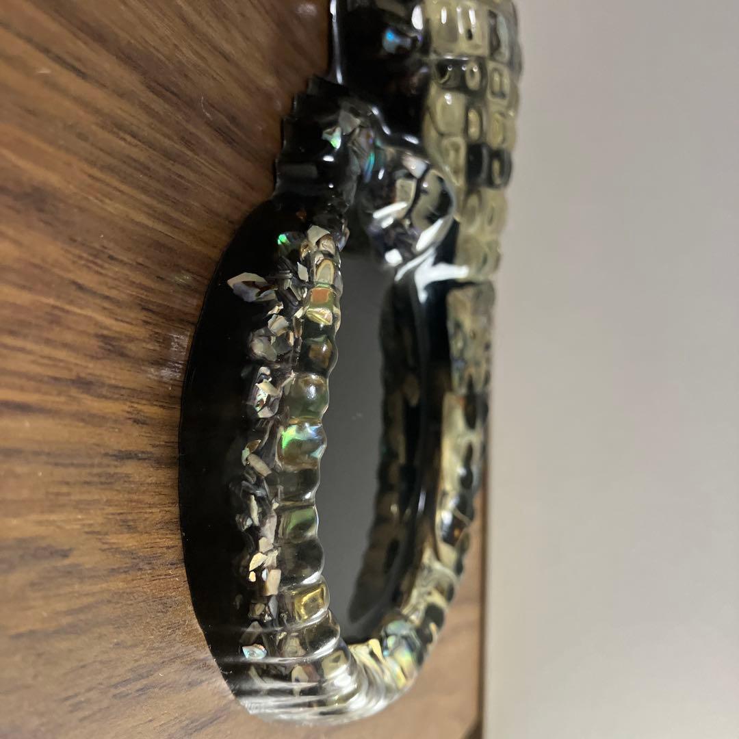 ヴィンテージオーストラリア製 マリンオパールワニミラー 雑貨 灰皿