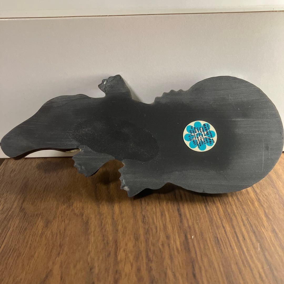 ヴィンテージオーストラリア製 マリンオパールワニミラー 雑貨 灰皿