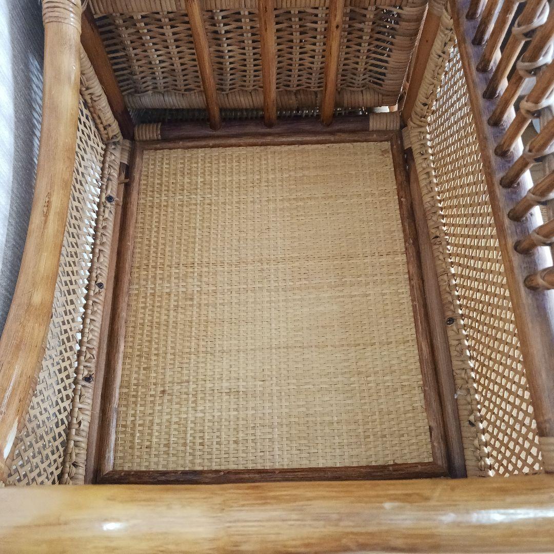 ラタン製 3段引き出しチェスト　オープンシェルフ　キャスター付き