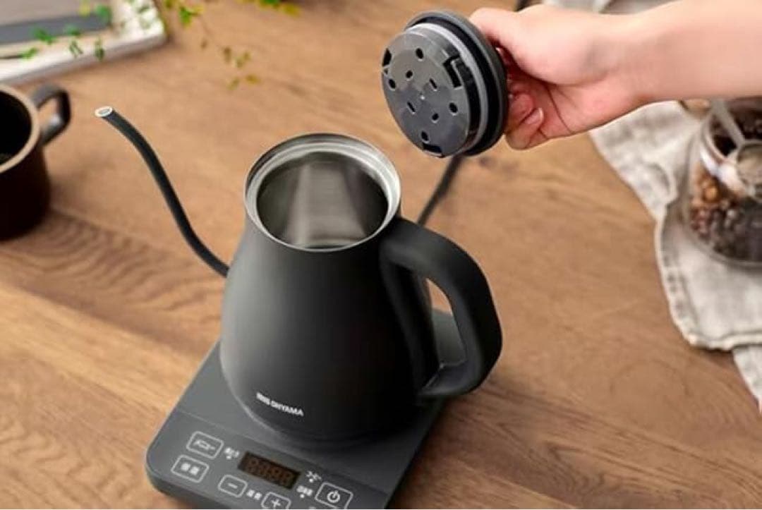 IRIS OHYAMA 電気ケトル チャコール　IKE-C800T-H