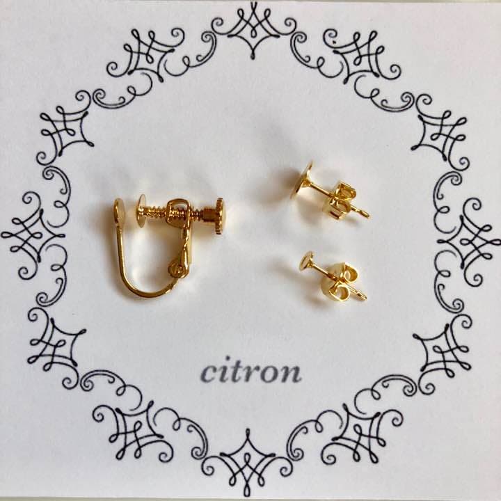 ジュエルカットゴールド イヤリング ピアス ハンドメイド