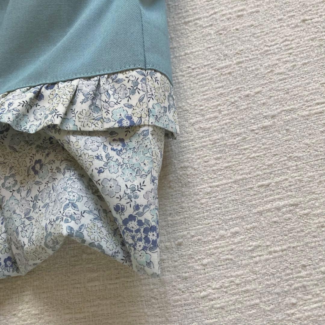 mik！花柄フリルレッスンバッグ+上履き袋+体操服袋セット　フレンチブルー