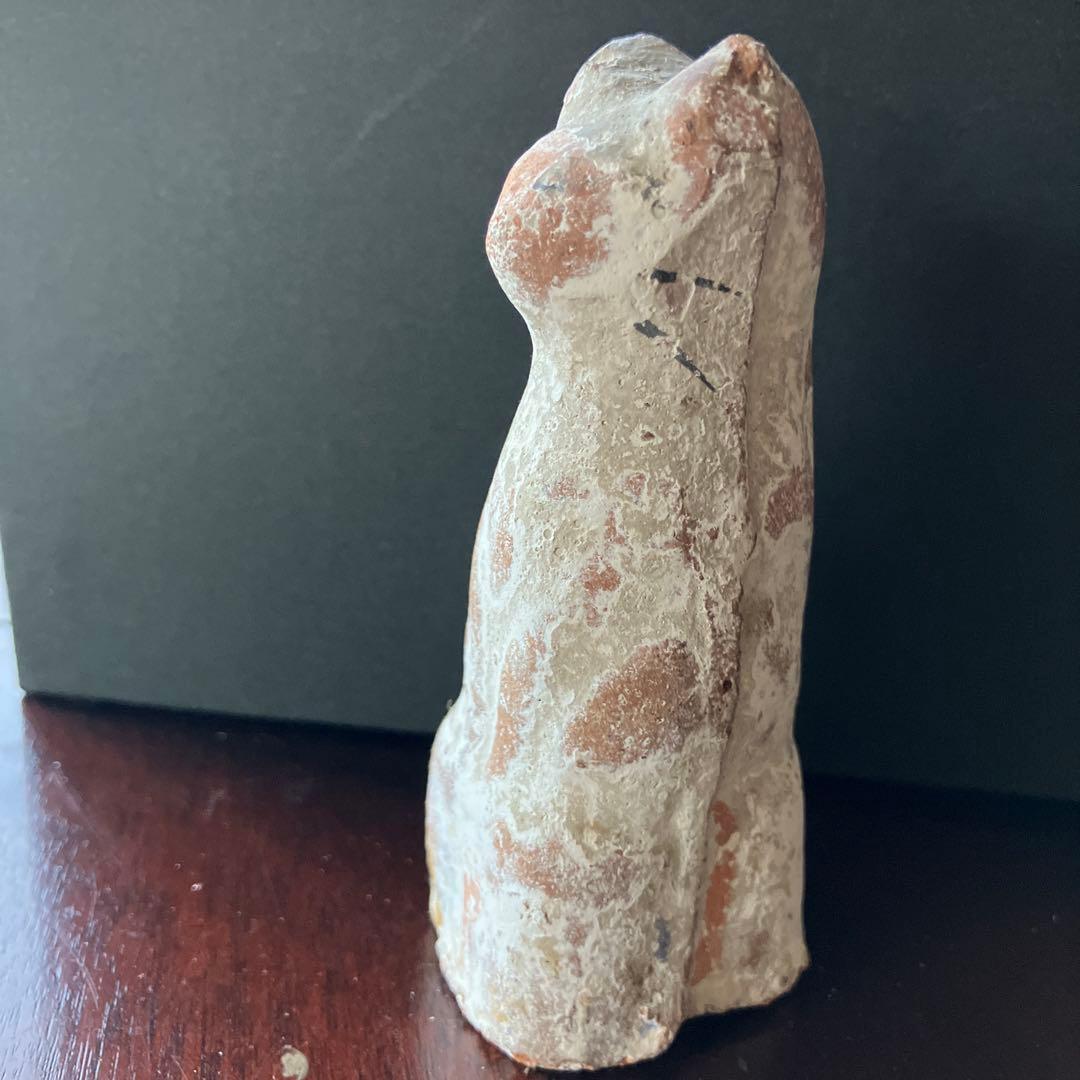 土人形　古作　今戸焼てっぽう狐　2体　お稲荷さん　郷土玩具　民芸