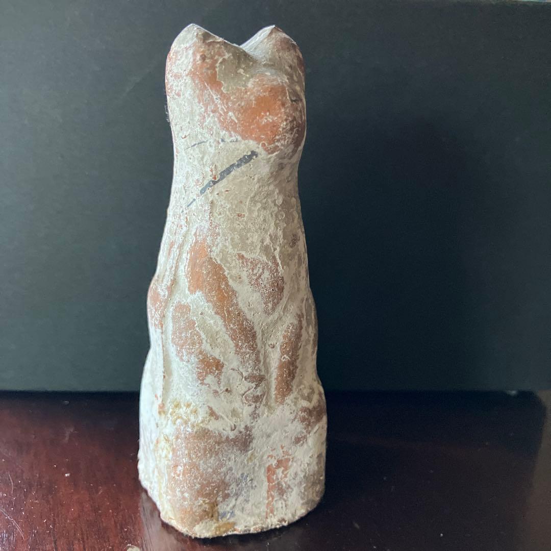 土人形　古作　今戸焼てっぽう狐　2体　お稲荷さん　郷土玩具　民芸