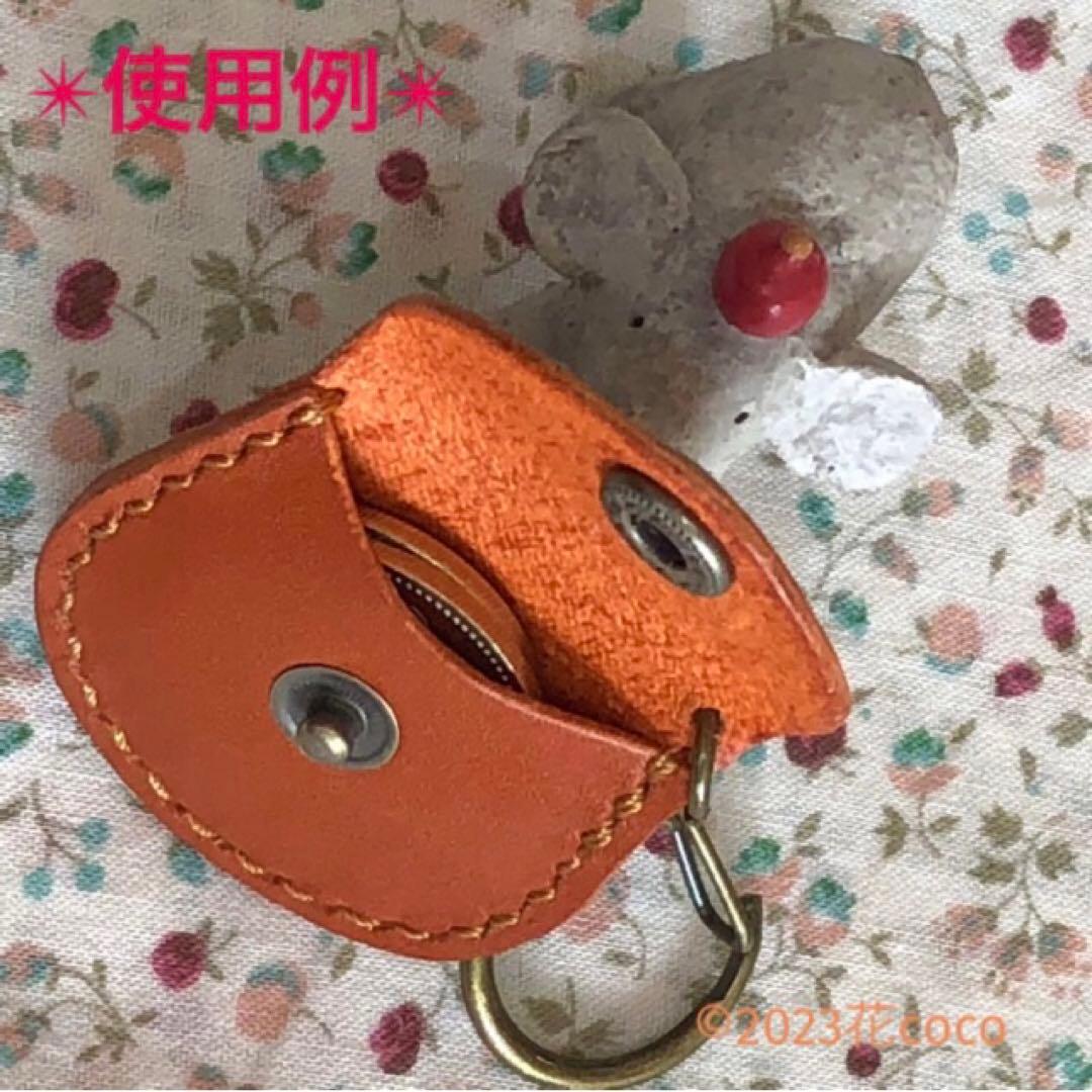 ❁レースの刻印❁栃木レザー❇︎レッド❇︎が入る本革のキーホルダー　小物入れ