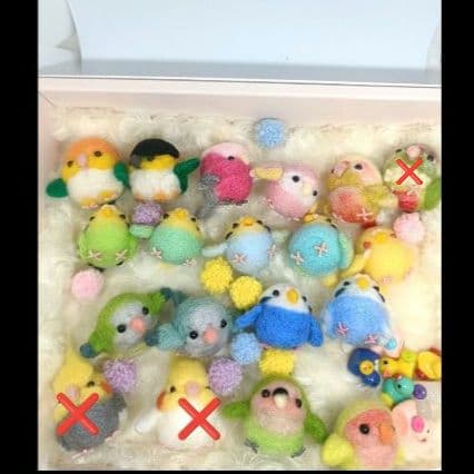 羊毛フェルト まんまるレインボーちゃん① マット付き セキセイインコ