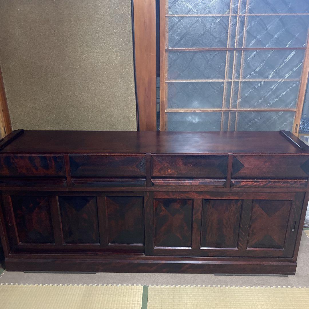 家具　水屋　和モダン　収納棚　食器棚　天然木　茶箪笥 和箪笥