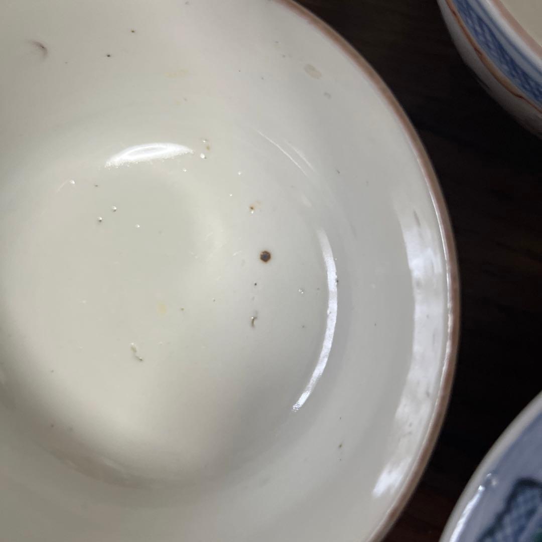 限定最終処分特価古伊万里色絵蓋付お茶碗五客煮物鉢　大きめ　完品　食卓のインテリア