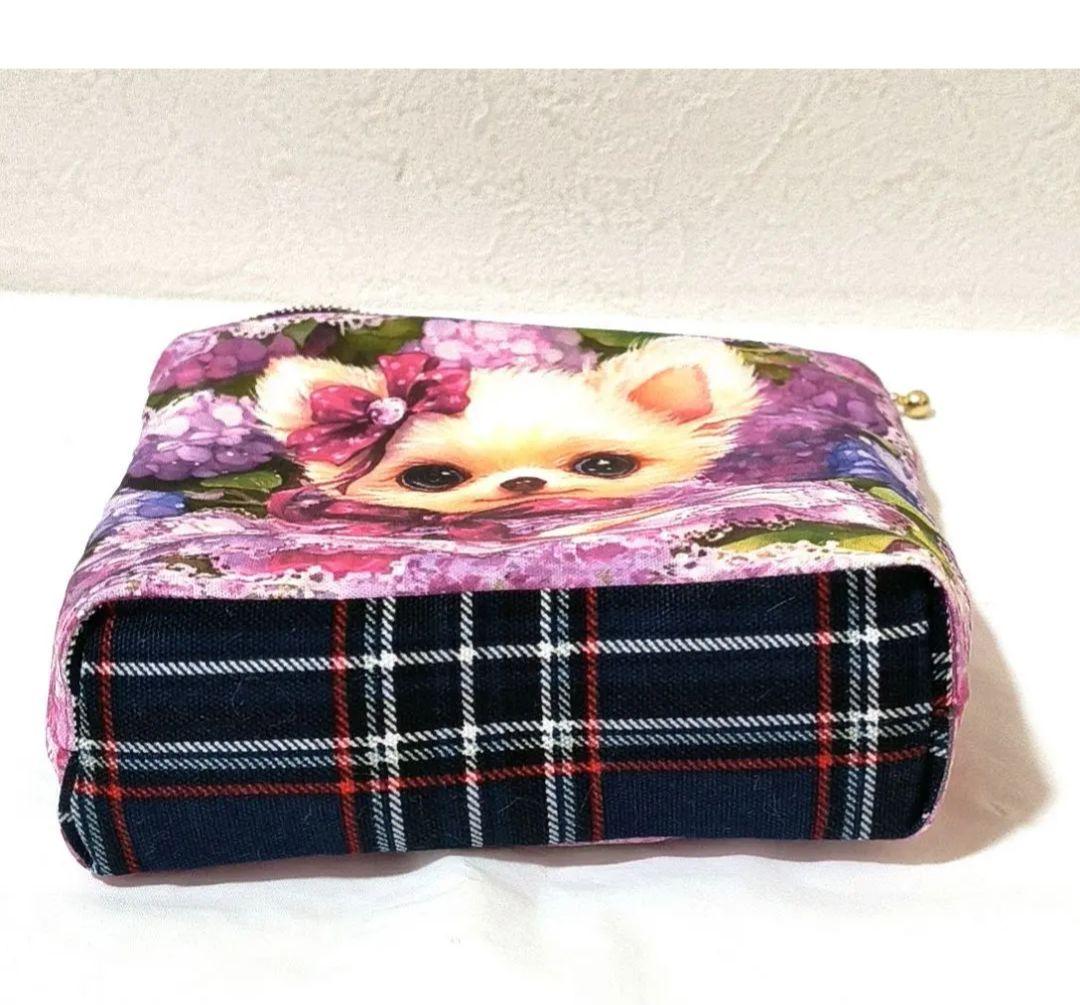 紫音様】ハンドメイドオーダー★チワワ★ふわふわストラップ&マチありポーチ　4点