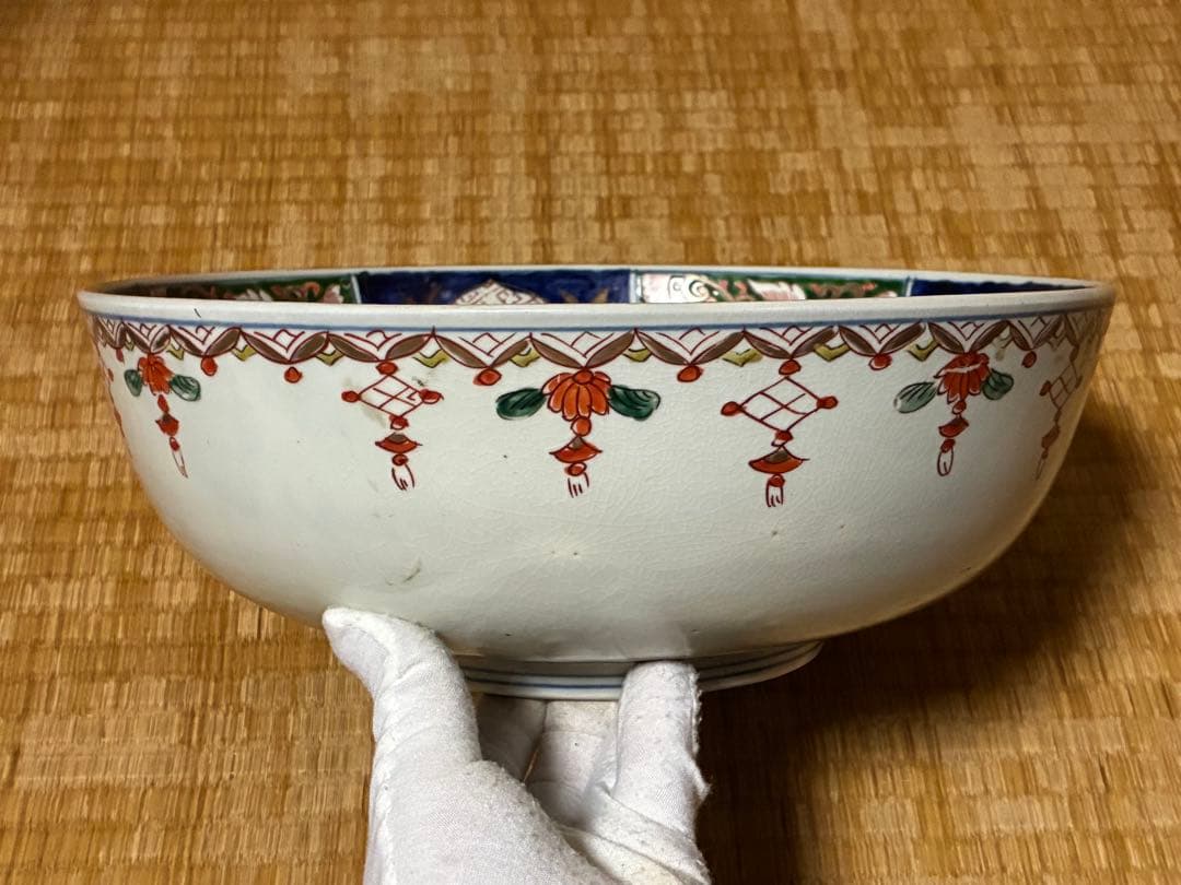 古伊万里 伊万里 金彩 色絵 牡丹紋 大鉢 深鉢 盛鉢 時代物