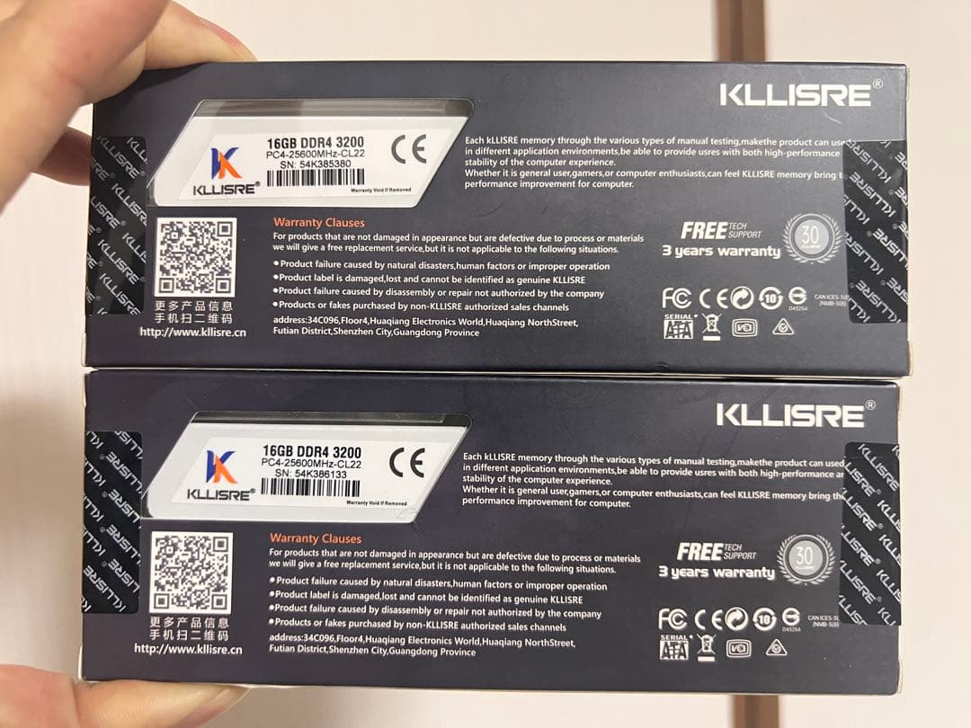 KLLISRE DDR4 16GBx2 3200MHz メモリ