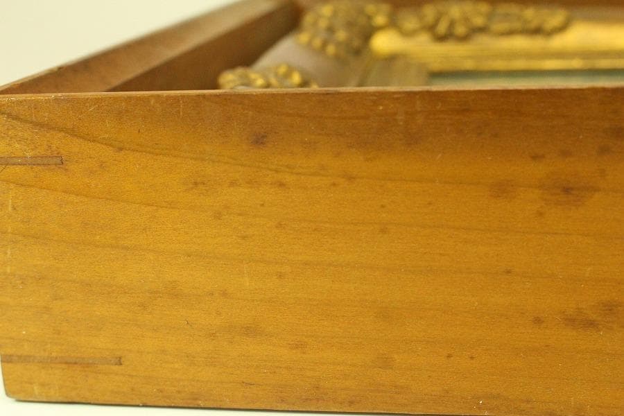 油絵調 レリーフ工藝画 赤富士 良額 室内調度 壁飾り(ZE435)