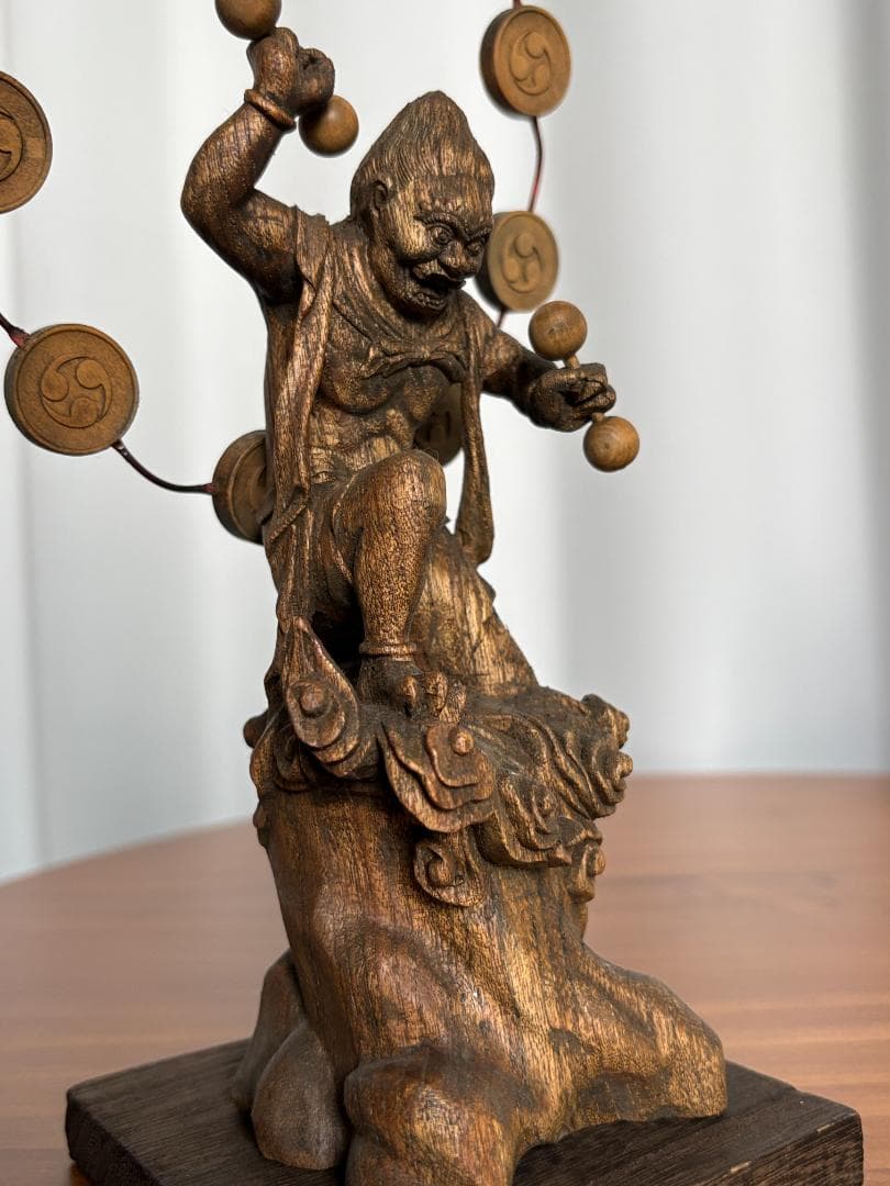 木製彫刻 風神雷神