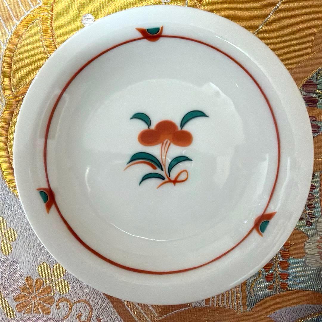 赤絵　第一陶器角皿　陶寿窯小皿　佐々木クリスタル　金箔五草花椀　No.5-1