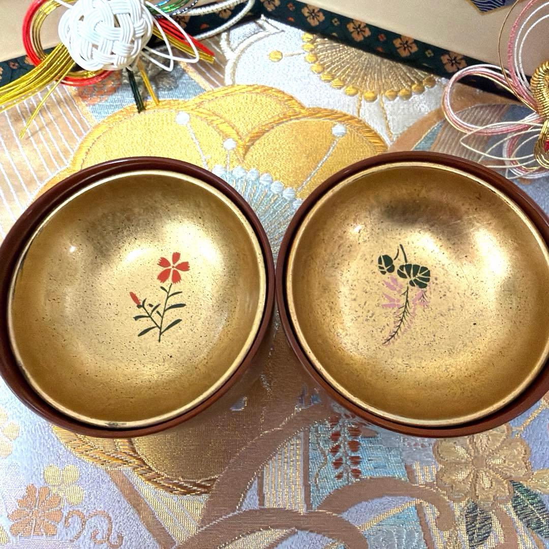 赤絵　第一陶器角皿　陶寿窯小皿　佐々木クリスタル　金箔五草花椀　No.5-1