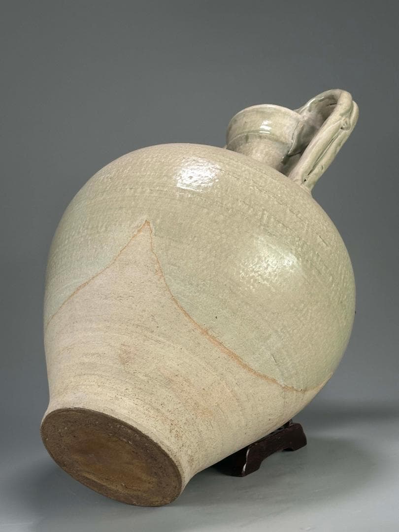 UM7S50中国美術 唐代後期　越窯系　青磁　双龍耳大壺　唐物　古物保証 美品