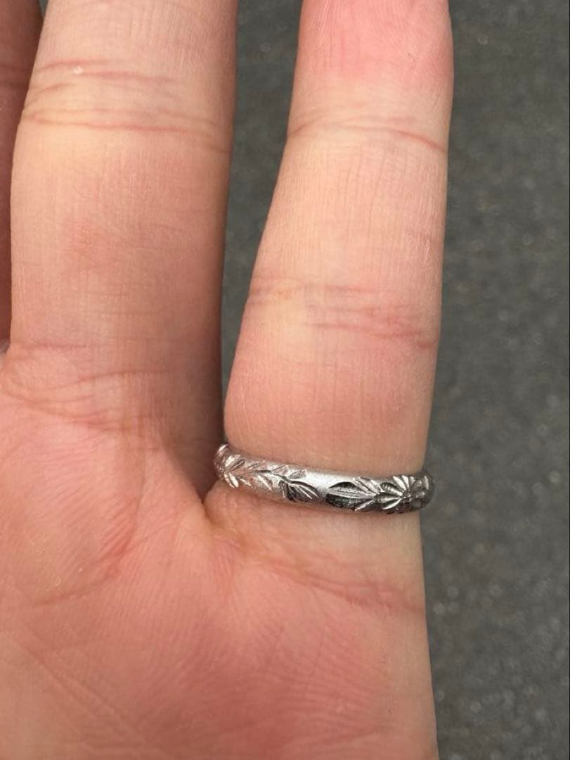 Vintage silver 950 シルバー　アールデコ　彫金　リング　指輪