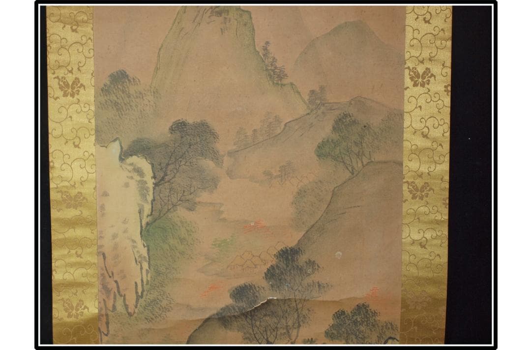 日本時代の掛け軸その肉筆保証　激安骨董品　※江戸鎌倉平安 X1064C16-8