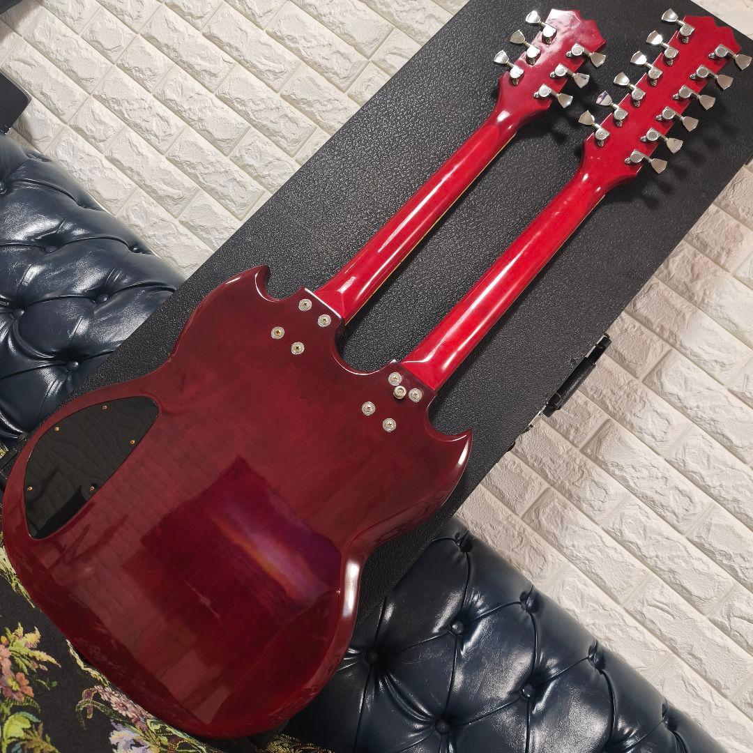 【美品・希少】mavis ダブルネックギター 専用ハードケース付
