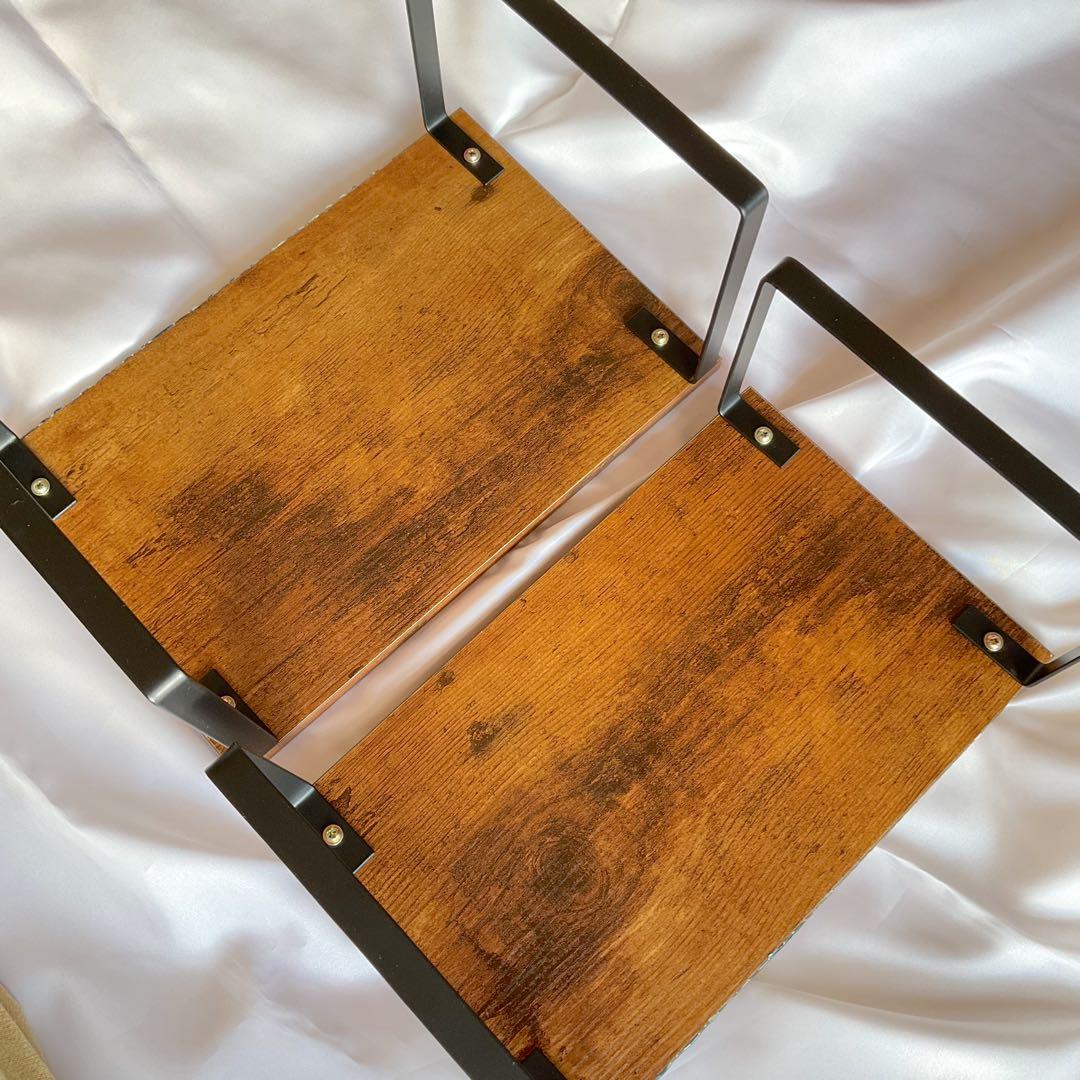 2台セット　スパイラルラック　レジンアート　木製　オーシャンレジンアート