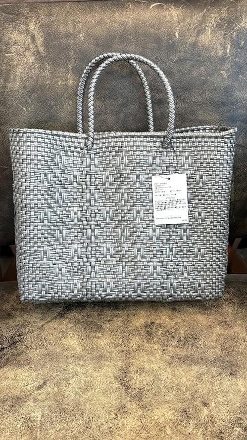 メキシコ 手編みメルカドバッグ・DIA SILVER（S）★シルバー かごバッグ