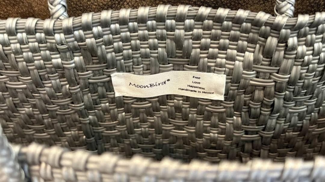 メキシコ 手編みメルカドバッグ・DIA SILVER（S）★シルバー かごバッグ