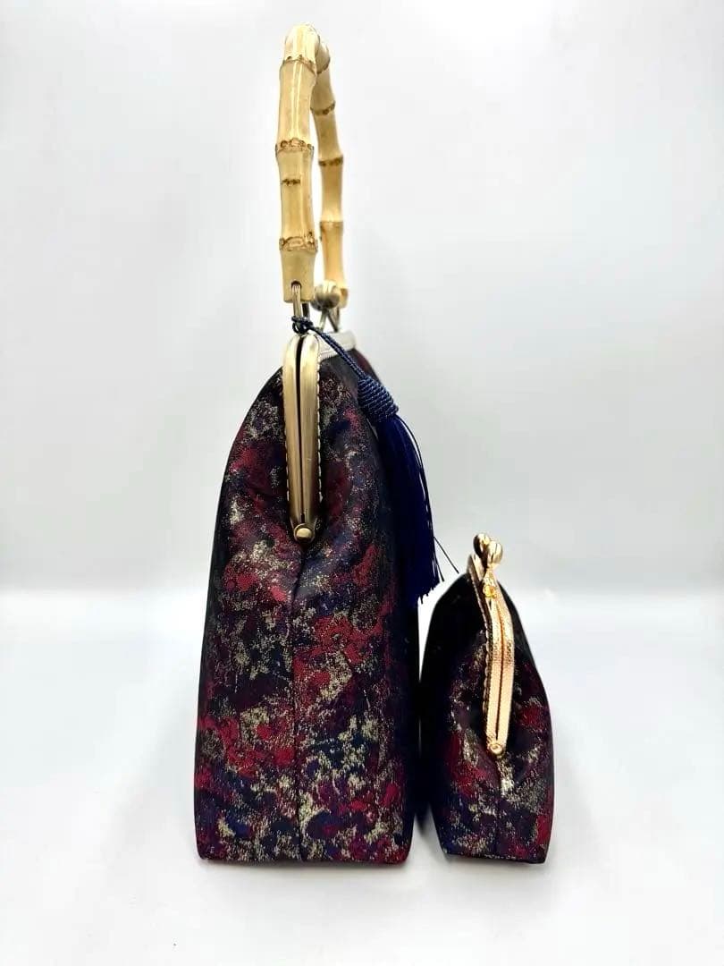 【ハンドメイド】ハンド バッグ バンブー 持ち手 2点セット#B308