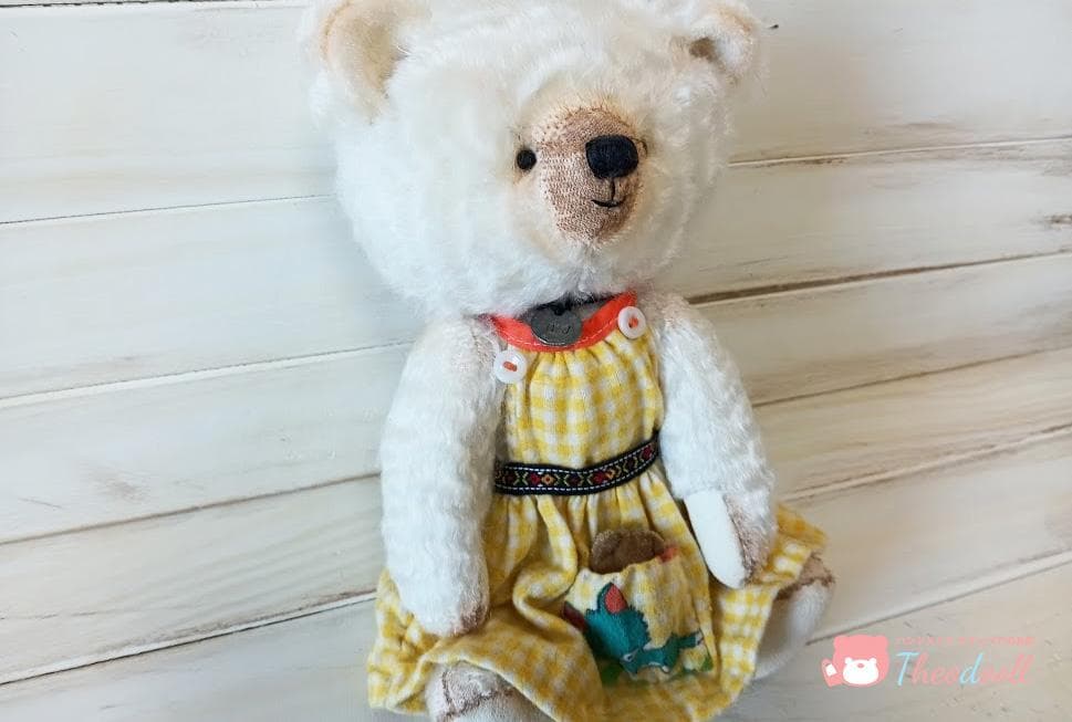 ハンドメイド　 ワンピースホワイトベアー