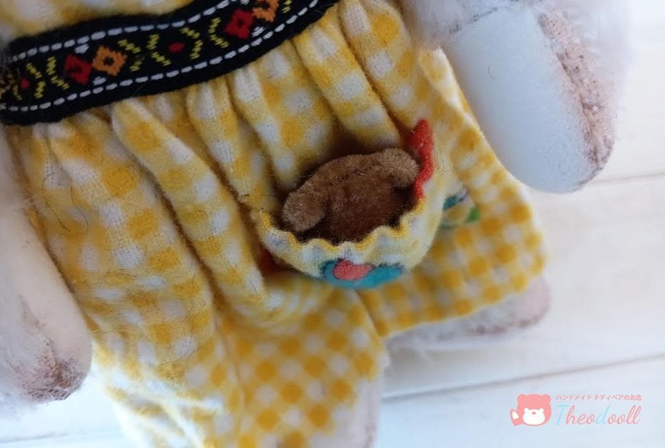 ハンドメイド　 ワンピースホワイトベアー
