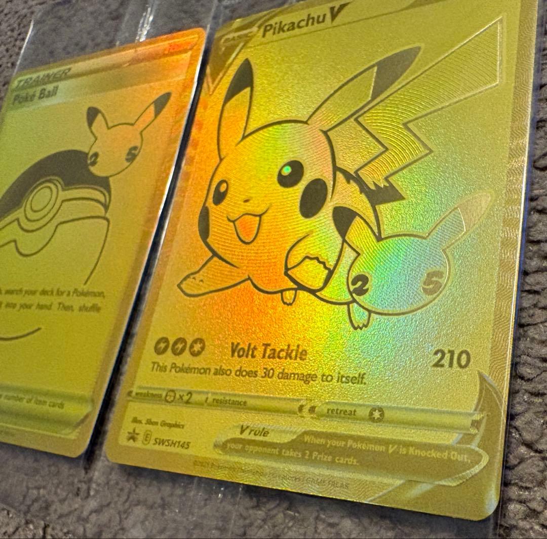 H*i様 ゴールデン ピカチュウV【英語版】モンスターボール/2枚セット/25t