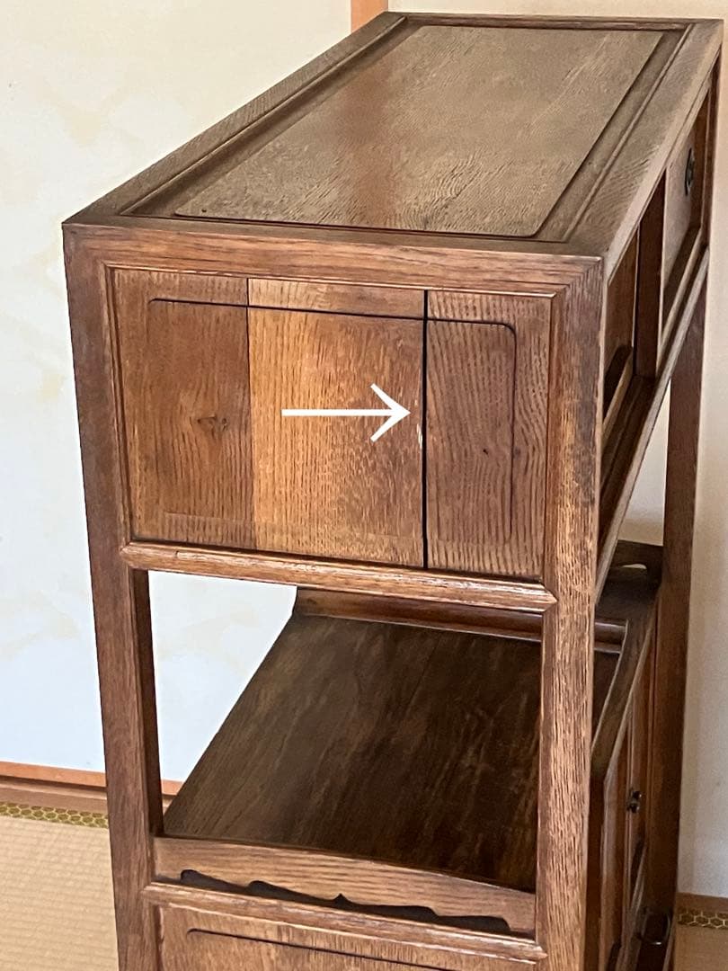 茶箪笥 化粧棚 昭和レトロ 違い棚 小ぶり 古家具 時代家具 アンティーク家具