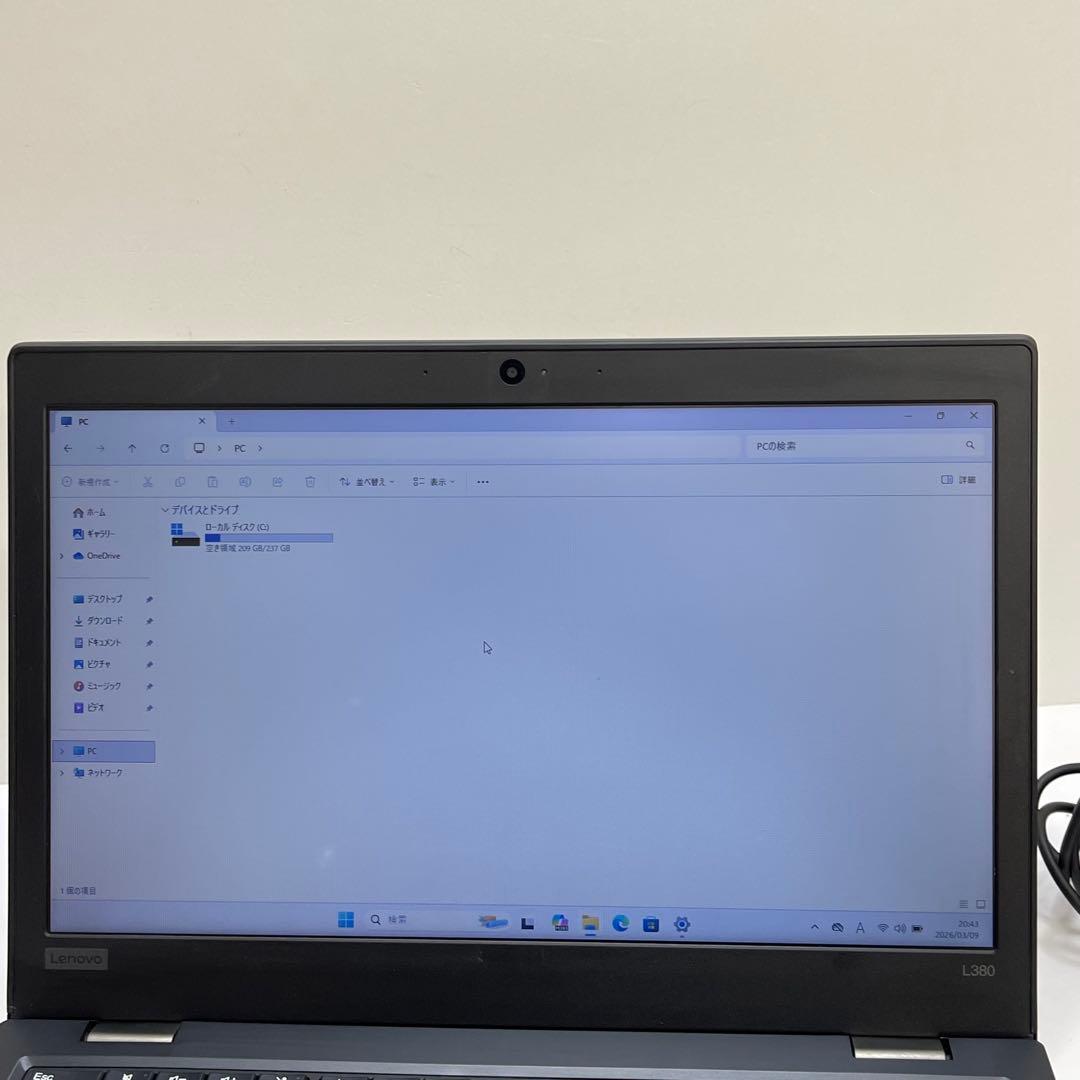 レノボ Thinkpad L380 i3-7020U 8GB SSD256GB