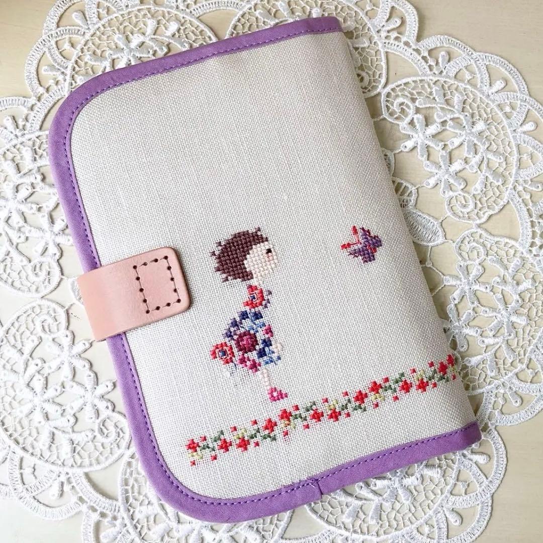 【クロスステッチ❤︎マルチケース】　リバティ サモイロフ　ハンドメイド