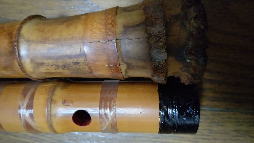 尺八在銘　三印　一尺七寸管　検　和楽器　尺八