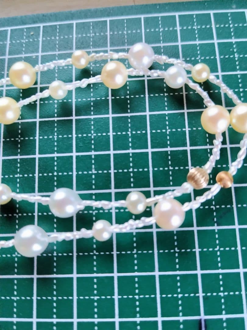 各サイズのアコヤ真珠、あこや芥子パールK14パーツの、セミロングネックレス