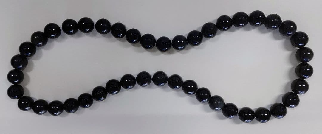 18㎜球オブシディアン44粒760㎜珠＆18㎜球ロッククリスタル20粒105㎜珠