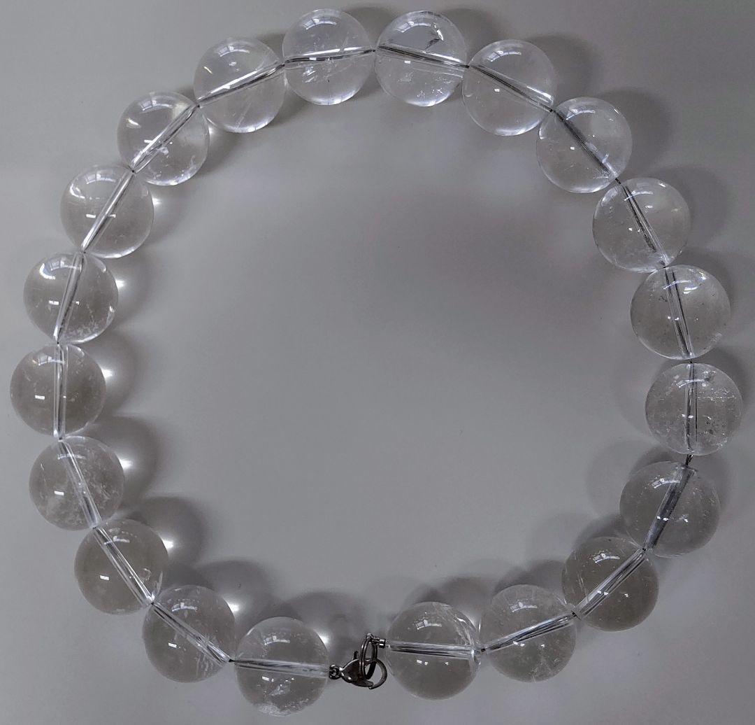 18㎜球オブシディアン44粒760㎜珠＆18㎜球ロッククリスタル20粒105㎜珠